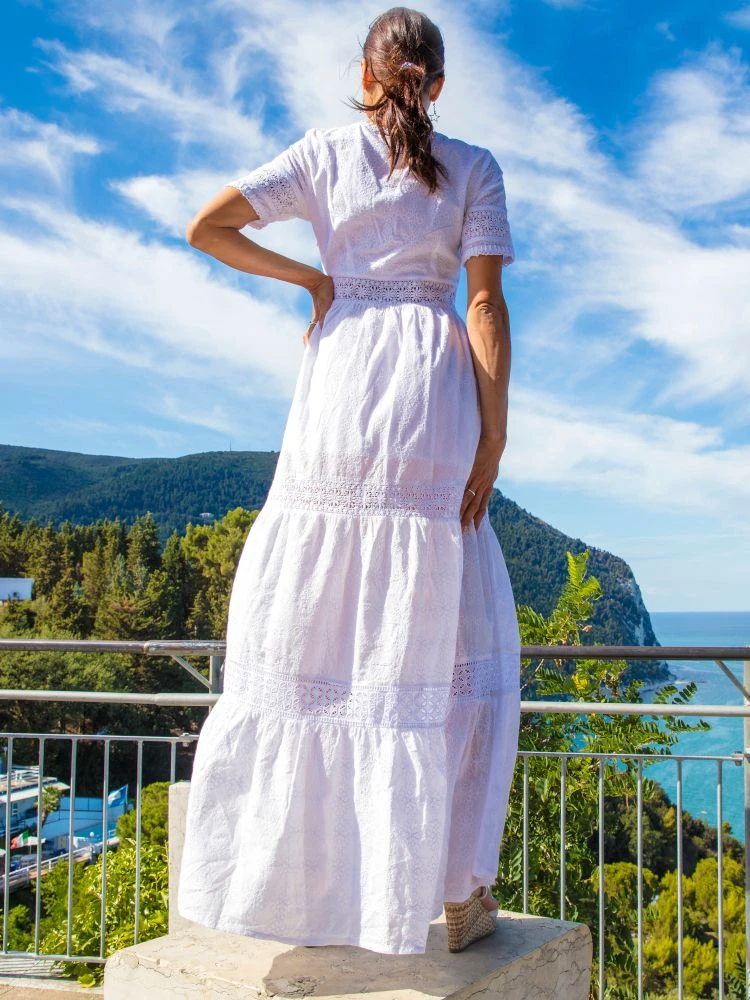Sommerkleid Mit Spitze ARIANNA Lang Weiß Von Laetitia Beachwear – Bild 3